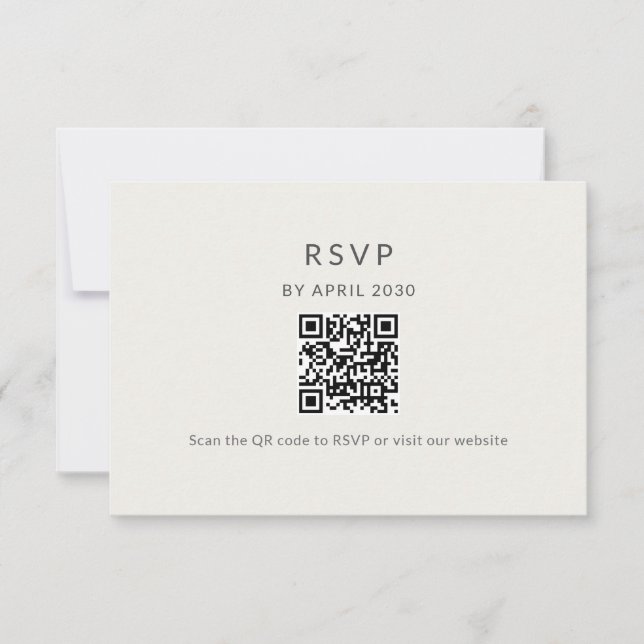 Minimal QR RSVP Wedding Card (Devant)