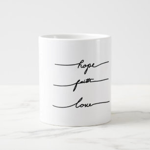 Minimal quote  typography hand drawn ink lettering large coffee mug