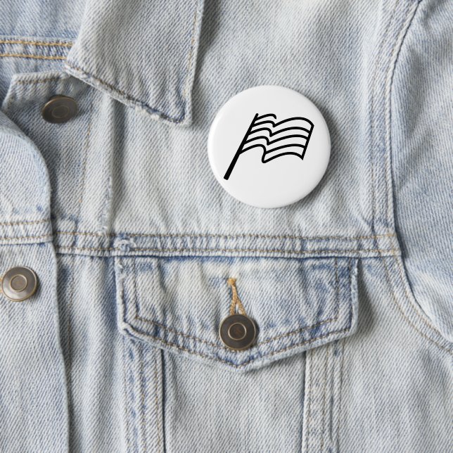Minimal Racing Flag Sport Waving 2 Inch Round Button (In Situ)