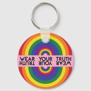 Minimal Rainbow Arch Modern Colourful Statement  Keychain