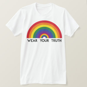 Minimal Rainbow Arch Modern Colourful Statement T-Shirt