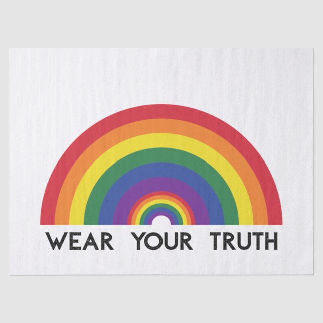 Minimal Rainbow Arch Modern Colourful Statement  Tissue Paper (Front)