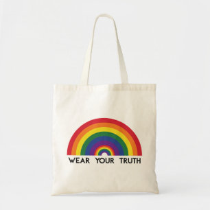 Minimal Rainbow Arch Modern Colourful Statement Tote Bag