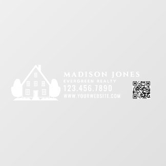 Minimal Real Estate Agent Rustic House Car QR Code Window Cling