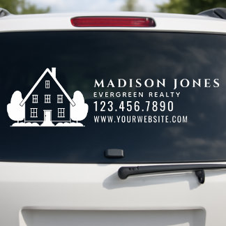 Minimal Real Estate Agent Rustic House Car Window Cling