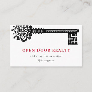 Minimal Real Estate Vintage Key Business Card