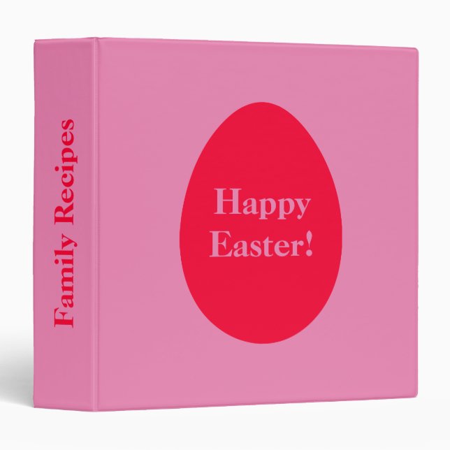Minimal red and pink egg Easter Binder (Front/Spine)
