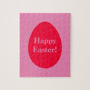 Minimal red and pink egg Easter Puzzle