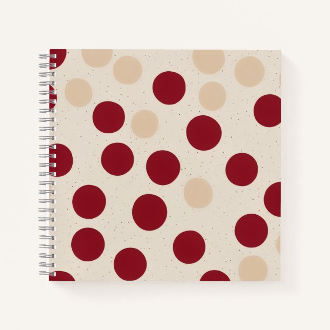 Minimal Red Dot Pattern Notebook (Front)