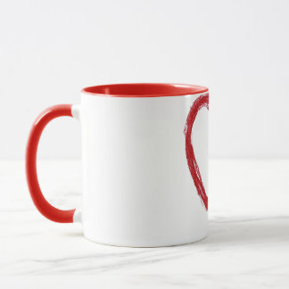Minimal Red Heart Mug | Simple Love Coffee Cup