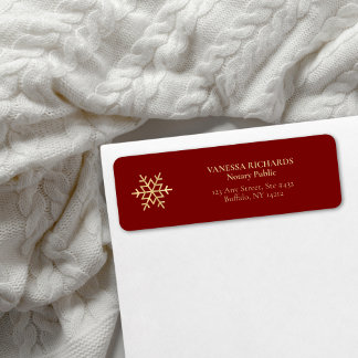 Minimal Red Snowflake Notary Public Return