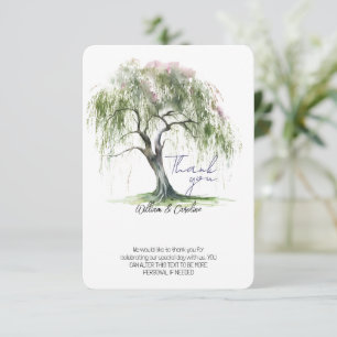 Minimal Regency Era Soft Willow Tree Thank You Card