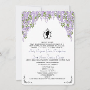 Minimal Regency Era Wisteria Floral Romantic Invitation