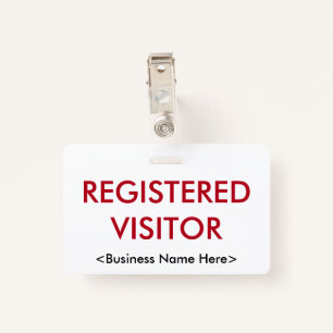 Minimal "REGISTERED VISITOR" Badge