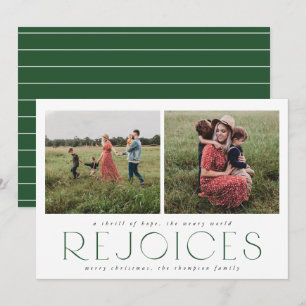 Minimal Religious Christmas Photo Card in Pine