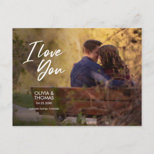 Minimal Replace Type Love and Thanks Photo Postcar Holiday Postcard