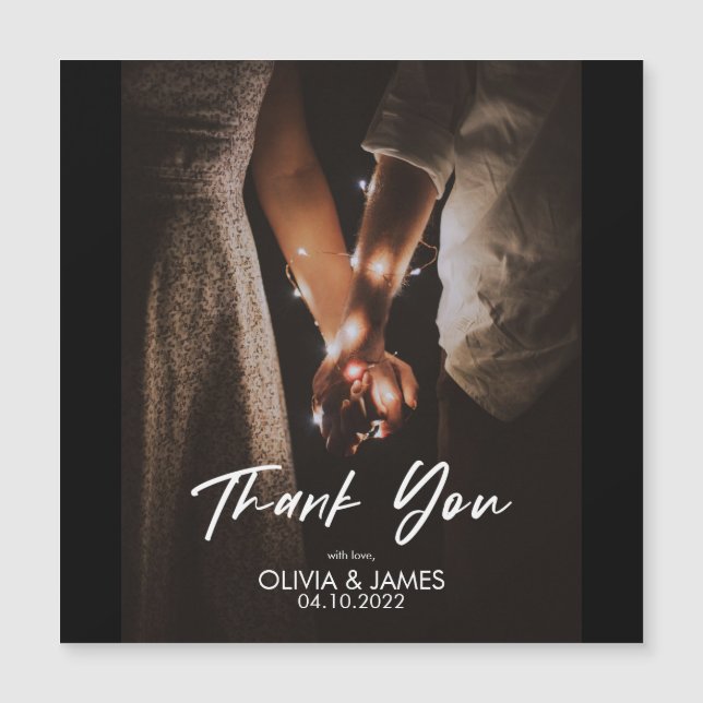 Minimal Replace Your Photo Flat Thank You Postcard (Front)