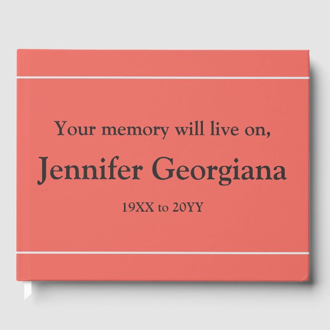 Minimal & Respectable Condolences Guestbook (Front)