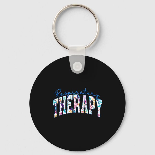 Minimal Respiratory Therapy Funny Therapist Rt Keychain (Front)