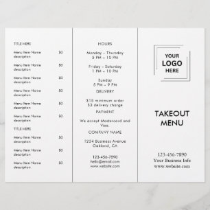 Minimal Restaurant Logo Catering Menu Design
