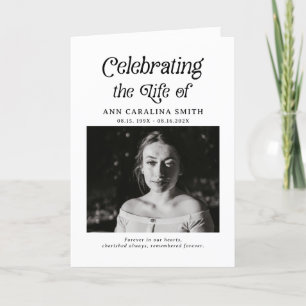 Minimal Retro Funeral Order of Service Program