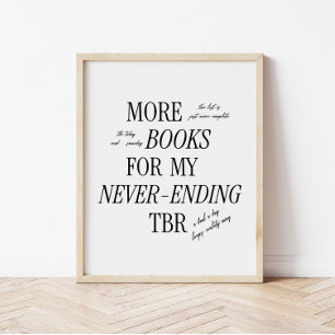 Minimal & Retro 'Never-ending TBR' Book Lover Poster
