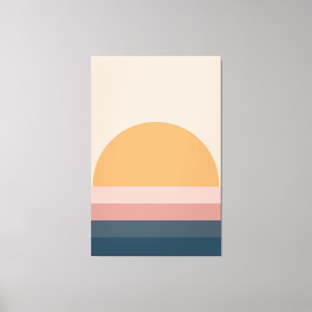 Minimal Retro Sunset - Neutral Canvas Print (Front)