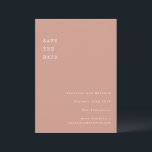 Minimal Retro Typewriter Font Wedding Dusty Rose Save The Date<br><div class="desc">Minimalist Retro Typewriter Typography Wedding Save the Date in Dusty Rose</div>