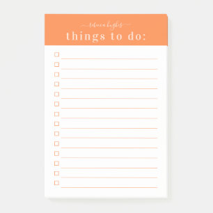 Minimal Retro Typography   Orange Monogram Post-it Notes