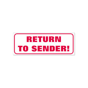 Minimal "RETURN TO SENDER!" Rubber Stamp