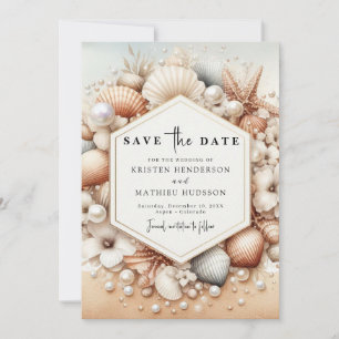 Minimal Romantic Beach Wedding Save The Date