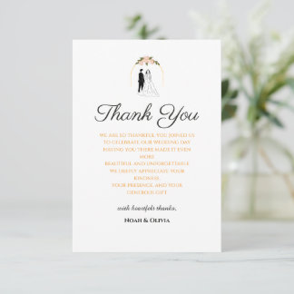Minimal Romantic Wedding Thank You Card
