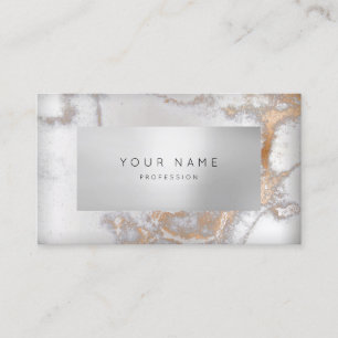 Minimal Rose Copper Marble Appointment Silver VIP Card