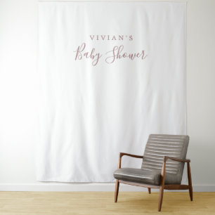 Minimal Rose Gold Baby Shower Photo Prop Backdrop Tapestry