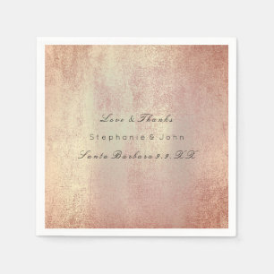 Minimal Rose Gold Blush Copper Skin Custom Name Napkin