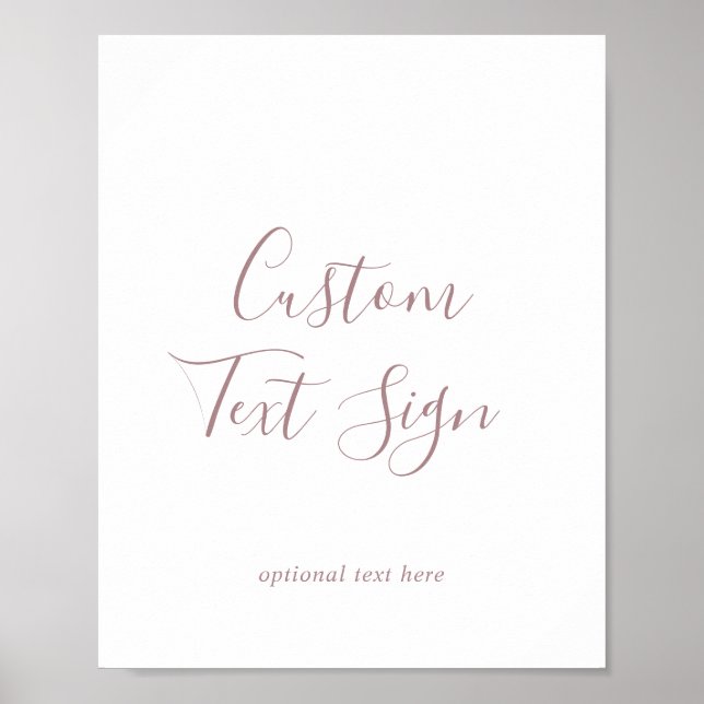 Minimal Rose Gold Cards & Gifts Custom Text Sign (Front)