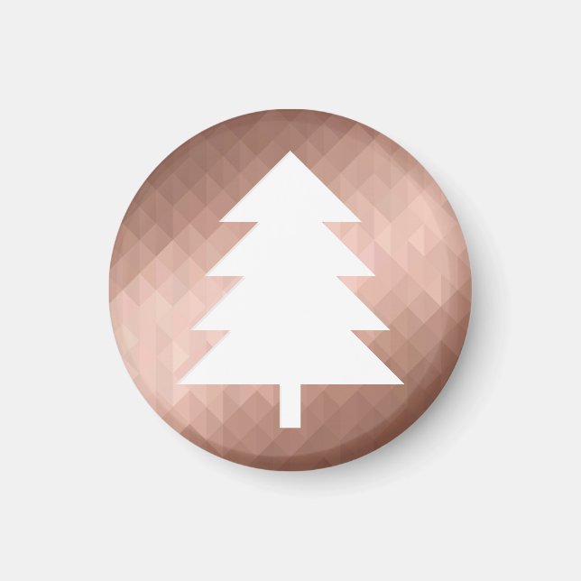 Minimal rose gold christmas tree  magnet (Front)