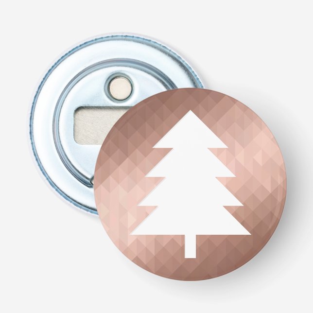 Minimal rose gold christmas tree modern bottle opener (Front)