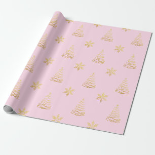 Minimal rose gold foil christmas pattern  wrapping paper