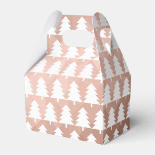 Minimal rose gold geometric xmas trees favor box