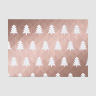 Minimal rose gold geometric xmas trees tissue paper