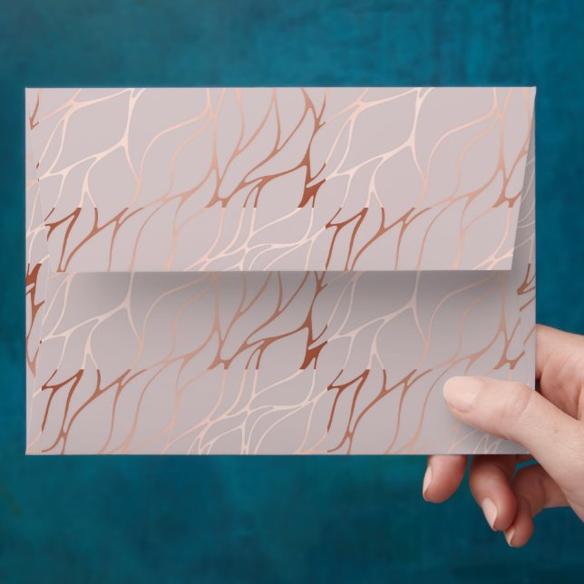 Minimal Rose Gold Marble Invitation Matching  Envelope (Hand)