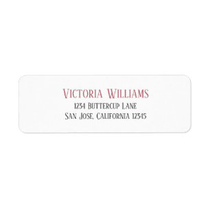 Minimal Rose Gold Pink Grey Wedding Return Address