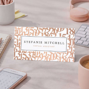Minimal Rose Gold Virtual Assistant Business Card