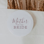 Minimal RoseGold Mother of the Bride Bridal Shower 2 Inch Round Button<br><div class="desc">This minimal rose gold mother of the bride bridal shower button is perfect for a simple wedding shower. The modern romantic design features classic rose gold and white typography paired with a rustic yet elegant calligraphy with vintage hand lettered style. Customizable in any colour. Keep the design simple and elegant,...</div>
