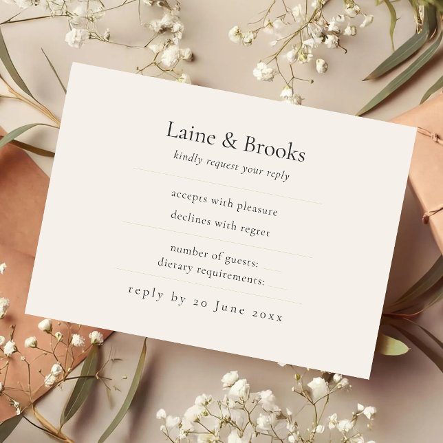Minimal RSVP Card Elegant Simple Wedding (Creator Uploaded)