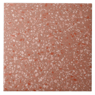 Minimal Rust Terracotta Terrazzo Stone Pattern Tile