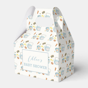 Minimal Rustic Par-Tea Cookie Pattern Baby Shower Favor Box