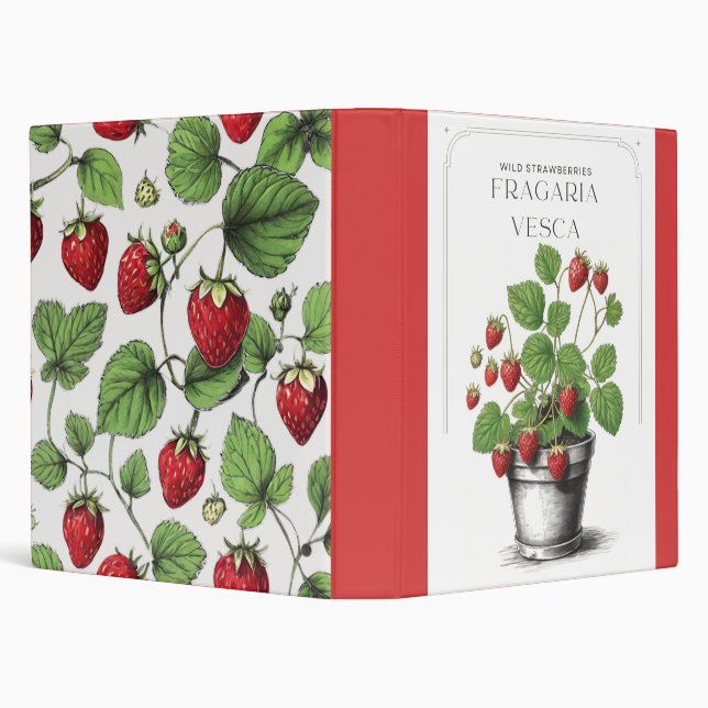 Minimal Rustic Strawberry Sketch by CallisC Arts ⭐ Binder (Background)