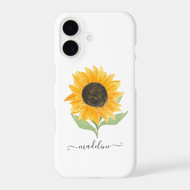 Minimal Rustic Sunflower Personalized Name Script (Back)